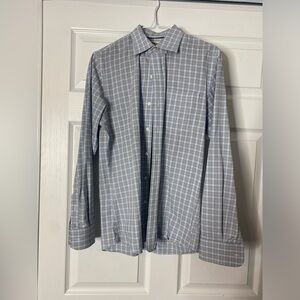 Goodthreads Slim Fit Button Down Dress Shirt – Light Blue Plaid, Men’s S